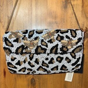 Made From India To You | Bumble Bee Leopard Print Beaded Bag